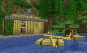 Minecraft добавляет набор бамбукового дерева, который позволяет игрокам строить плот